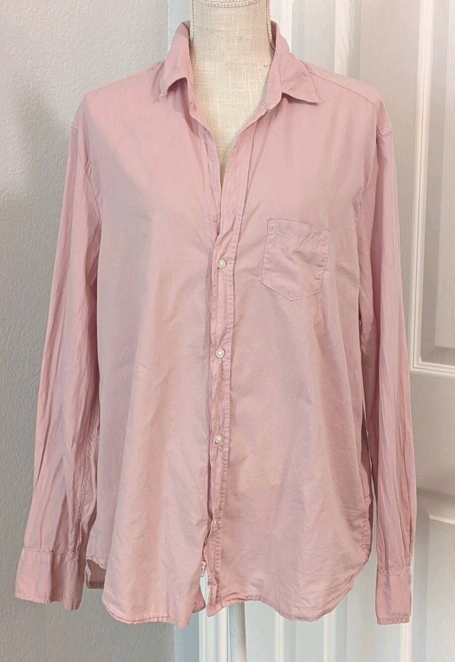 Frank & Eileen Pink Cotton Button Up Shirt The Eileen Long Sleeve Women's XL